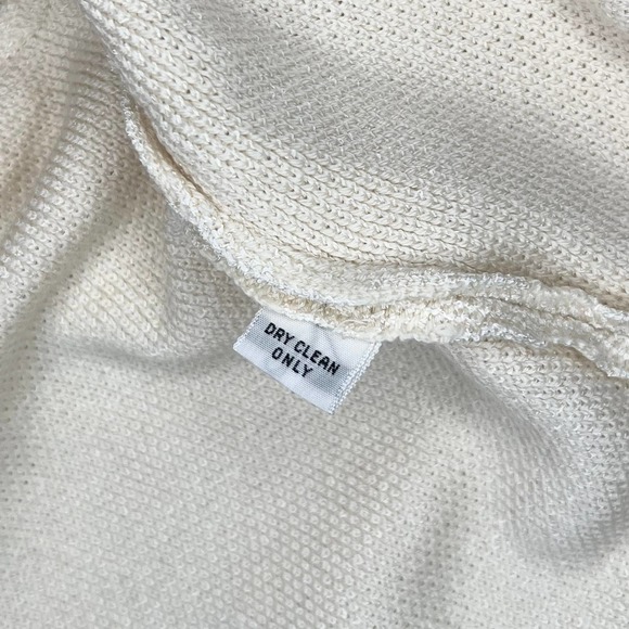 St. John Cropped Knit Blazer Open Front Cream & Black Size 4 - Picture 10 of 10